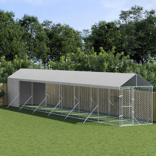 Hondenkennel – Hondenren – Puppyren – Hondenhok – Dierenkennel – Gegalvaniseerd Staal – Water- en UV-Bestendig Dak 2x1,4x2,5m
