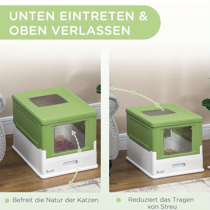 Kattenbak Met Deksel – Kattenbak Dicht – Kattenbak Met Schepje – Gesloten Kattenbak – Kattenbak Plastic – Geurremmend – Inclusief Schepje En Deodorizer