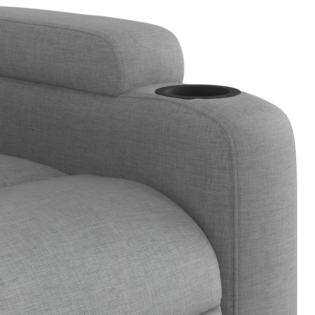 Massagestoel – Massagefauteuil – Relaxfauteuil – Relaxstoel – Ergonomische Stoel – Lichtgrijze Stof – Handmatige Verstelbare Rugleuning Tot 135 Graden