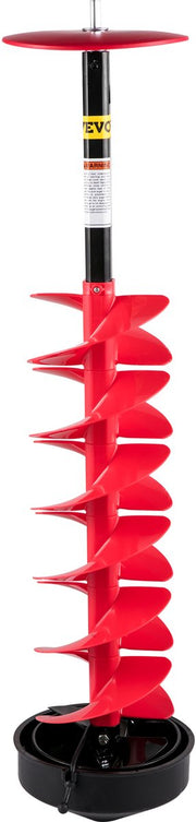 Ijsvijzel - Boor Is Van Nylon - Hoofdas Is Van Aluminium - Messen Is Van Hoogwaardig Staal - Met Drie Verstelbare Lengte Verlengstang En Adapterm, Verlengstang En Adapter - Maximale Boordiepte Van 41 Inch - Rood/Zwart