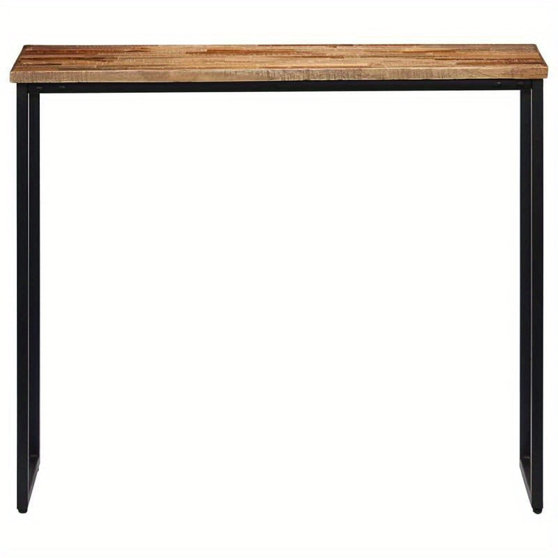 Wall Table Made of Solid Recycled Teak Wood, Measuring 90X30X76 Cm, Standing Shelf