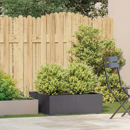 Plantenbak – Bloembak – Plantenpot – Bloempot – Bloembak Met Standaard – Anthraciet Staal – 80x80x30 cm – Duurzaam & Modern Design