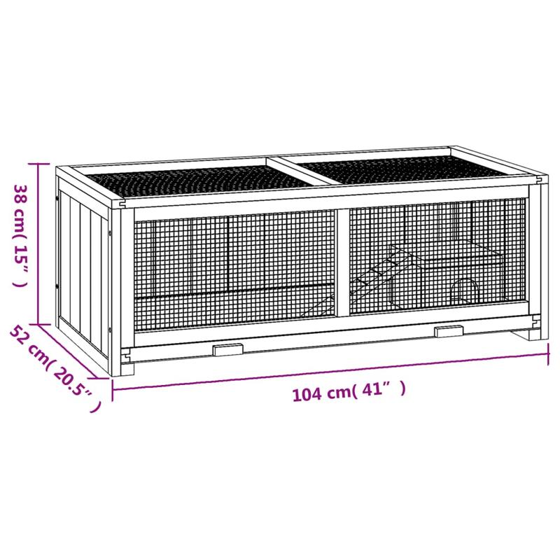 Premium Solid Pine Wood Hamster Cage, 104x52x38 cm – Provide Ample Space for Your Pets