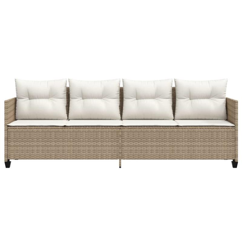 Ligstoel – Ligbed – Tuinstoel – Zonnebed – Poly Rattan Ligstoel Beige – Ergonomisch Design – Carbonstaal Frame