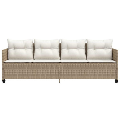 Ligstoel – Ligbed – Tuinstoel – Zonnebed – Poly Rattan Ligstoel Beige – Ergonomisch Design – Carbonstaal Frame