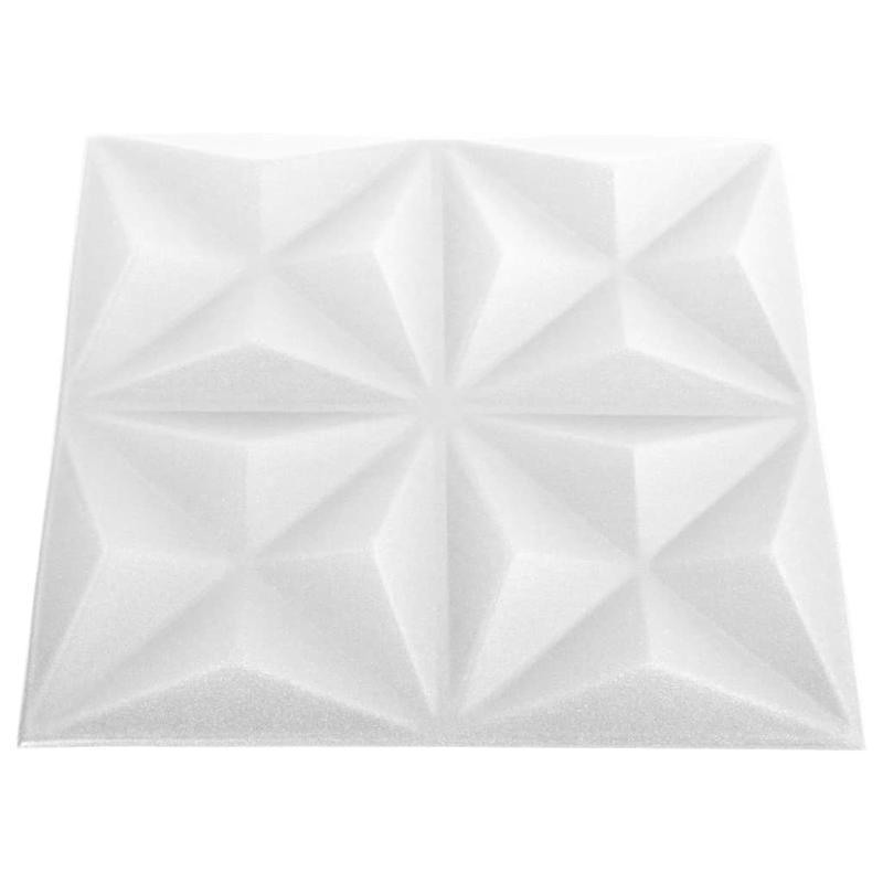 48 st Wandpanelen 3D origami 12 square meter 50x50cm wit