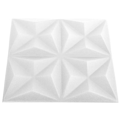 48 st Wandpanelen 3D origami 12 square meter 50x50cm wit