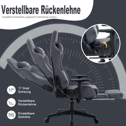 Gamingstoel – Gamestoel – Gaming Chair – Bureaustoel – Game Stoel – Ergonomisch – Verstelbare Hoogte – Zachte Armleuningen – Duurzaam Stof – Draaibaar