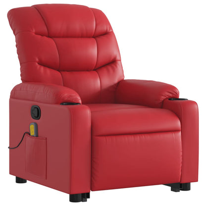 Elektrisch Verstelbare Sta-op Stoel – Sta Op Fauteuil – Opsta Stoel – Relaxstoel – Elektrische Relaxfauteuil – Vibratiemassage – Verstelbare Rugleuning – Rood