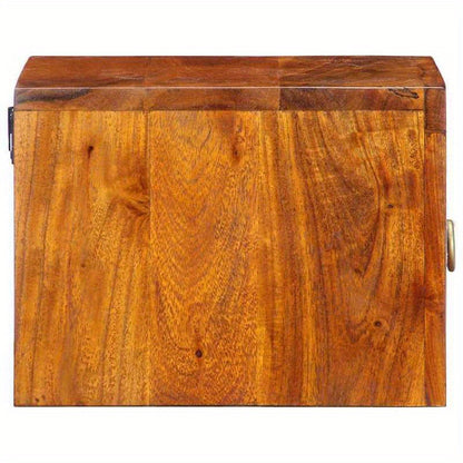 2-Tier Solid Acacia Wood Bedside Table with Removable Top - 35x30x22cm, 3.2 Cu Ft Storage, 27" Height, Multifunctional Design for Bedroom & Living Room, All-Season Use, Easy Assembly, No Power Needed, Bedroom Storage Solution