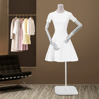 Female Dress Form Display, Clothing Store Female Dress Display Props, Adjustable Height Clothing Form