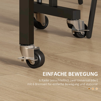 Uitklaptafel – Klaptafel – Vouwtafel – Inklapbare Tafel – Eettafel – Met Wieltjes – Stalen Poten – 120 x 80 x 73 cm – Voor 4-6 Personen