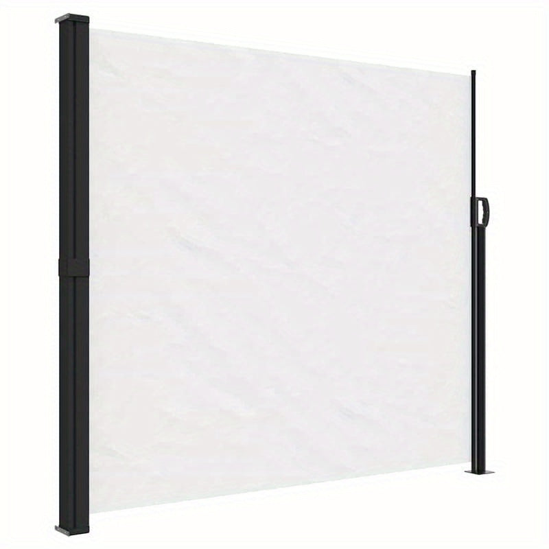 Retractable Windshield 180x600cm with Removable Temporary Outdoor Privacy Screen - 81- Light Blocking, Durable Fabric, Weather-Resistant for Patio, Garden, Poolside (Black/White), Patio Decor, Pergola Compatible, Easy Install