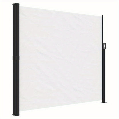 Retractable Windshield 180x600cm with Removable Temporary Outdoor Privacy Screen - 81- Light Blocking, Durable Fabric, Weather-Resistant for Patio, Garden, Poolside (Black/White), Patio Decor, Pergola Compatible, Easy Install