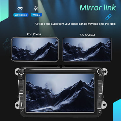 8-Core Car Stereo – Autoradio – Multimedia Speler – Headunit – Navigatiesysteem – 8 Inch Touchscreen – Draadloze CarPlay & Android Auto – 6GB RAM 128GB Opslag