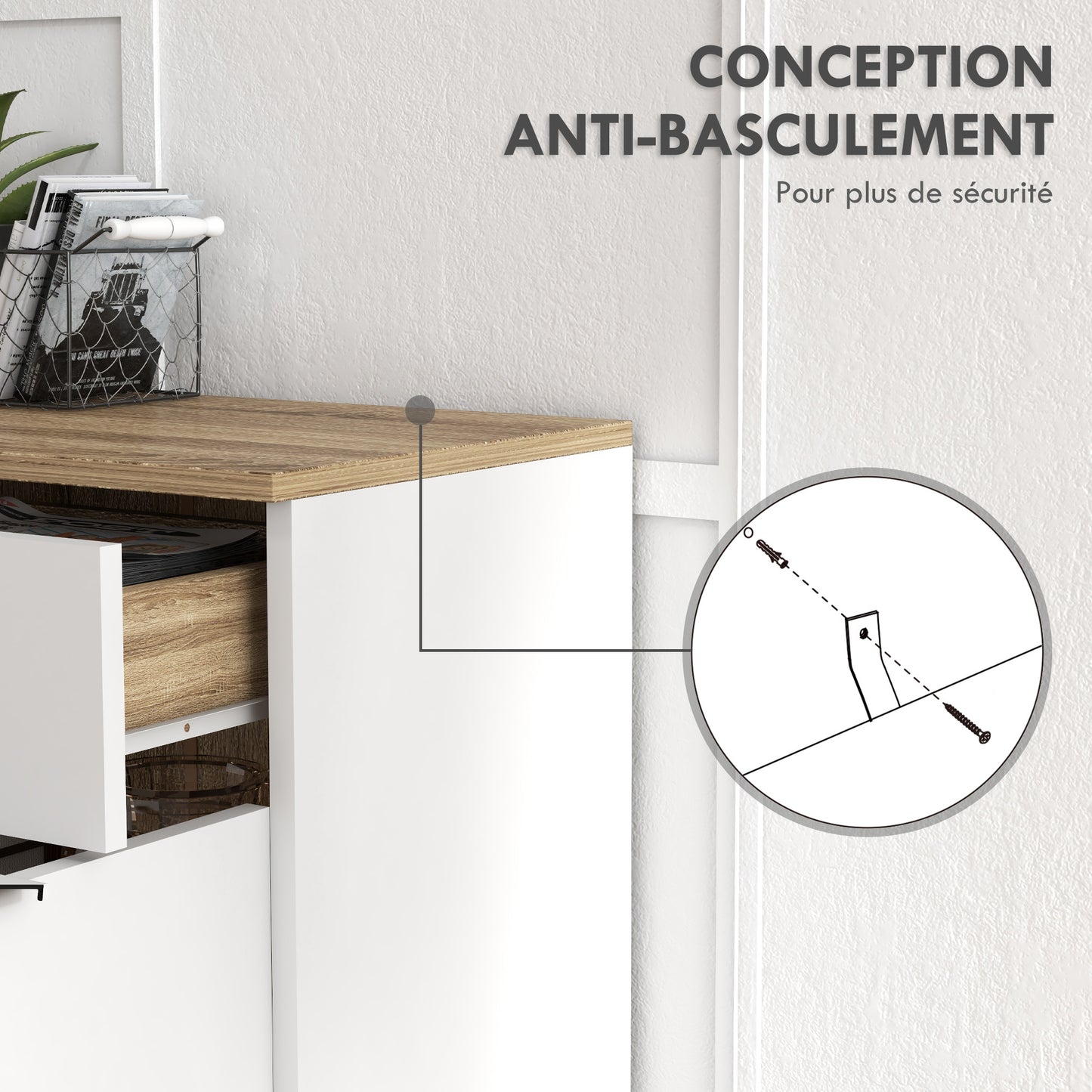HOMCOM Kitchen Cabinet, Storage Unit with Adjustable Shelves, 1 Drawer and 1 Double-Door Cabinet, Solid Wood Legs, 95 x 35 x 85 cm, White – Home Storage, Wardrobe System, Bedroom Storage for Books, Clothes, Accessories, Cab