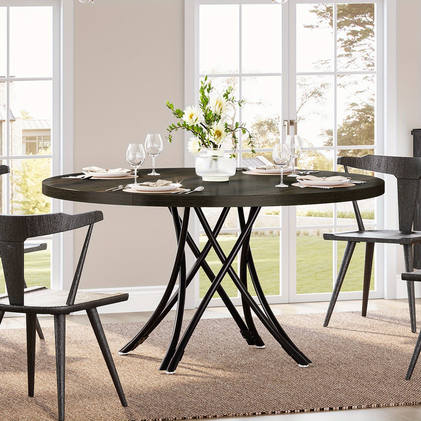 Console Tafel – Sidetable – Haltafel – Wandtafel – Opbergmeubel – Rustiek Industrieel Design – Eiken Grijs Afgewerkt Hout – Geometrisch Metalen Frame – Max. 99,79 KG Belasting – Eenvoudige Montage