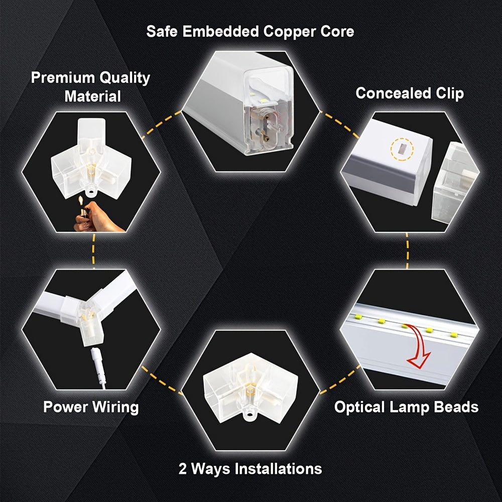 Hexagonale LED-plafondlamp – LED plafondverlichting – Garage lamp – Werkplaats verlichting – Hexagon lamp 10-vak – 485W 48.520 lumen – Daglichtkleur 6500K