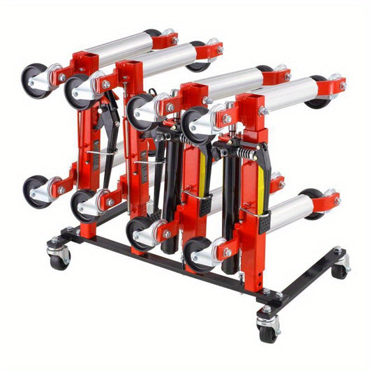Hydraulische Autodoorrijwagen – Autodoilift – Auto Dolly Trolley – Auto Verrijwagen – Voertuig Tilwagen – Stevig Metalen Frame – Vier Dollies Tegelijk Optillen