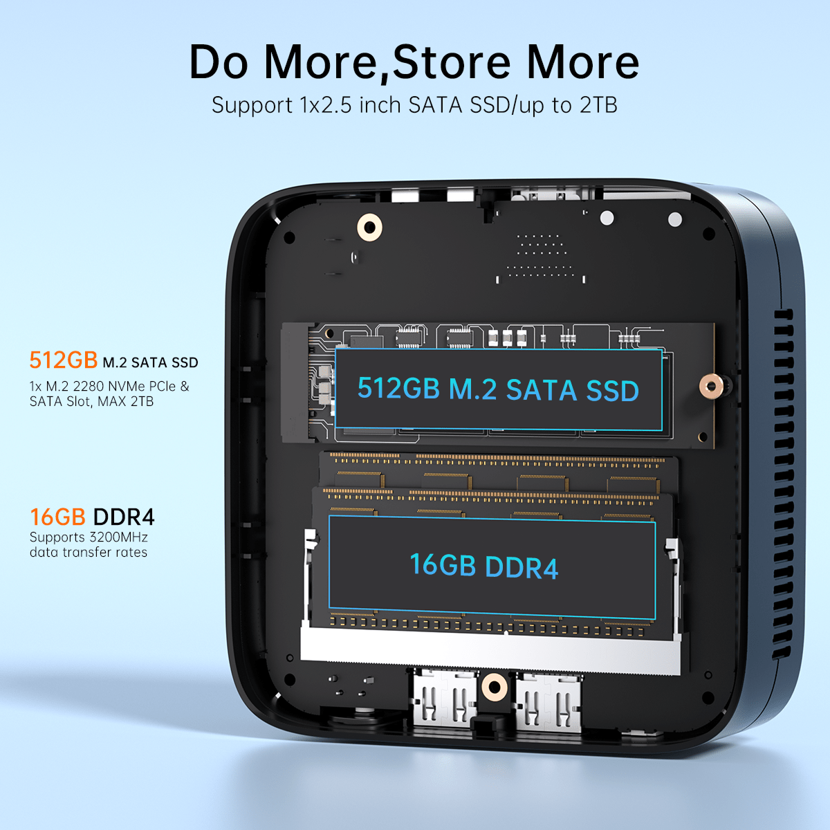 Mini Computer – Mini PC – Compact Desktop – Kleine PC – Energiezuinige Computer – 16GB RAM – 512GB SSD – Intel N95 – Dual 4K @60Hz Displays