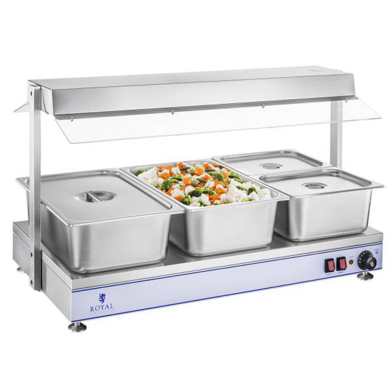 Elektrische Warmhoudplaat – Warmhoudplaat Buffetplaat – Warmteplaat – Halogeen Warmhoudplaat – Compact Design – Roestvrij Staal 1550W – Instelbare Thermostaat 0-110°C