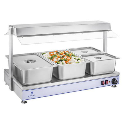Elektrische Warmhoudplaat – Warmhoudplaat Buffetplaat – Warmteplaat – Halogeen Warmhoudplaat – Compact Design – Roestvrij Staal 1550W – Instelbare Thermostaat 0-110°C