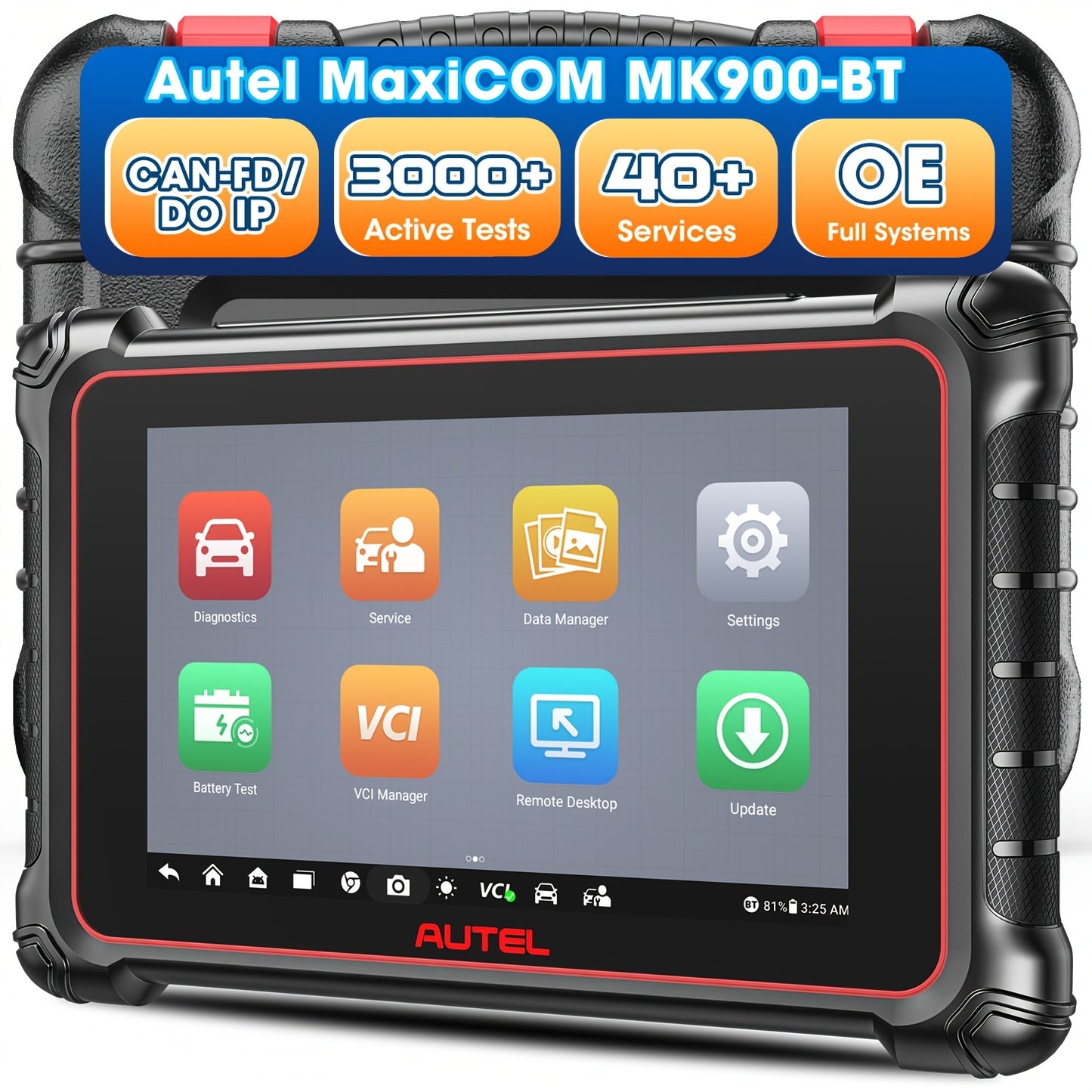 Autodiagnose Scanner – Auto Codelezer – Foutcode Uitlezer – Diagnosetool – OBD2 Scanner – Bidirectionele Communicatie – 7700 mAh Batterijcapaciteit