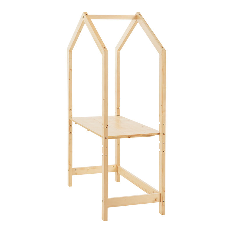 Kinderbureau – Kindertafel – Kinderwerktafel – Speeltafel – Knutseltafel – Verstelbaar in hoogte – Massief grenenhout – 110x50x160 cm – Natuurlijke kleur