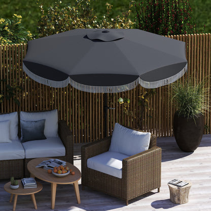 Parasol – Stokparasol – Balkonparasol – Tuinparasol – Zweefparasol – Ø269 cm – UV Bescherming UPF 30+ – Kantelbaar Donkergrijs