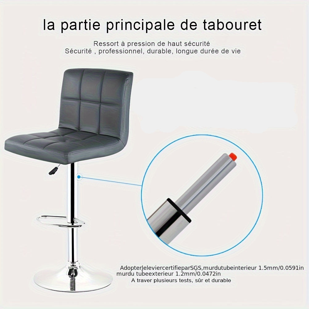 Barstoel – Barkruk – Barstoelen – Keukenstoel – Barkrukken – Set van 2 – Verstelbare Zithoogte 55-75 cm – 360° Draaibaar Met Stalen Frame En Kunstleren Bekleding