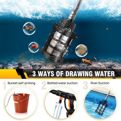 Hogedrukreiniger – Draadloze Hogedrukspuit – Accu Hogedrukreiniger – Mobiele Waterreiniger – Hogedrukapparaat – 2x Lithium-ion Batterijen – 45 Bar Druk & 5 Meter Waterslang