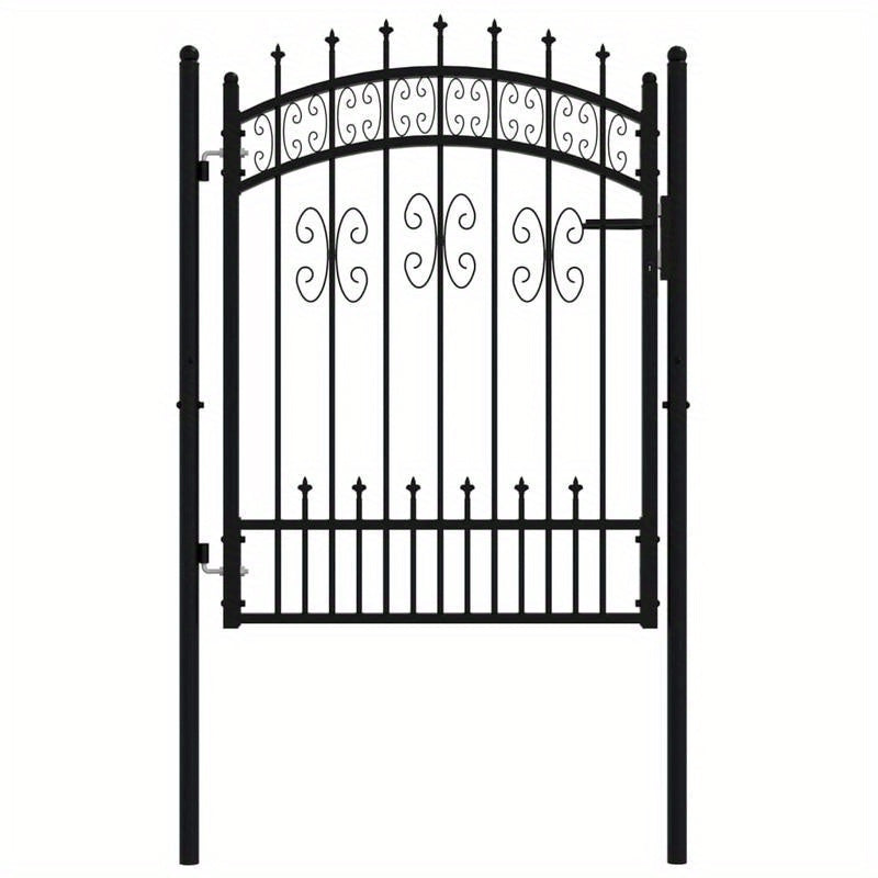 Tuingate – Tuinpoort – Metalen Poort – Hekpoort – Draaipoort – Zwart Staal – 103x175 cm – Weerbestendig Poedercoating