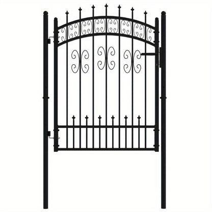 Tuingate – Tuinpoort – Metalen Poort – Hekpoort – Draaipoort – Zwart Staal – 103x175 cm – Weerbestendig Poedercoating