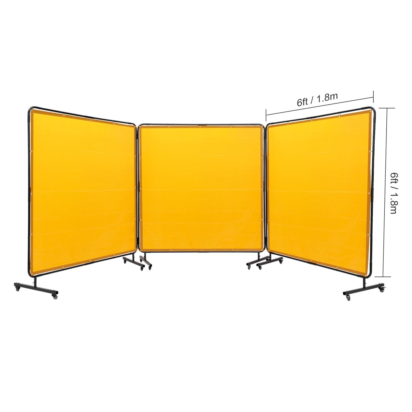 Lasgordijn – Lasscherm – Veiligheidsscherm – Lasgordijnwand – Lasafscherming – 3 Panelen 1,8x1,8 m – Vlamvertragend Vinyl – 6 Niveau UV-Bescherming