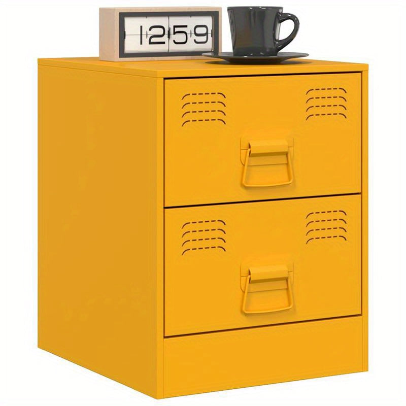 Nightstands 2pcs 34.5X39X44 Cm Steel Yellow
