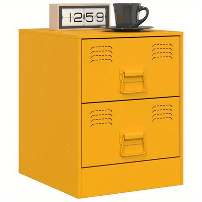 Nightstands 2pcs 34.5X39X44 Cm Steel Yellow