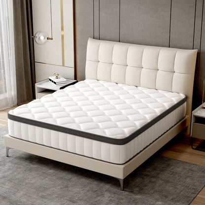 Matras – Pocketveer Matras – Tweepersoonsmatras – Eenpersoonsmatras – Logeermatras – 7-Zone Pocketvering – Stevig Support – Ademend Katoenen Hoes – 90x200 cm