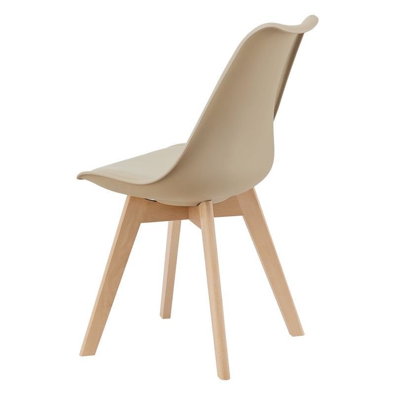 Eetkamerstoel – Keukenstoel – Woonkamerstoel – Eettafelstoel – Stoel – Set van 6 – PU Kunstleer Bekleding – Massief Beukenhouten Frame