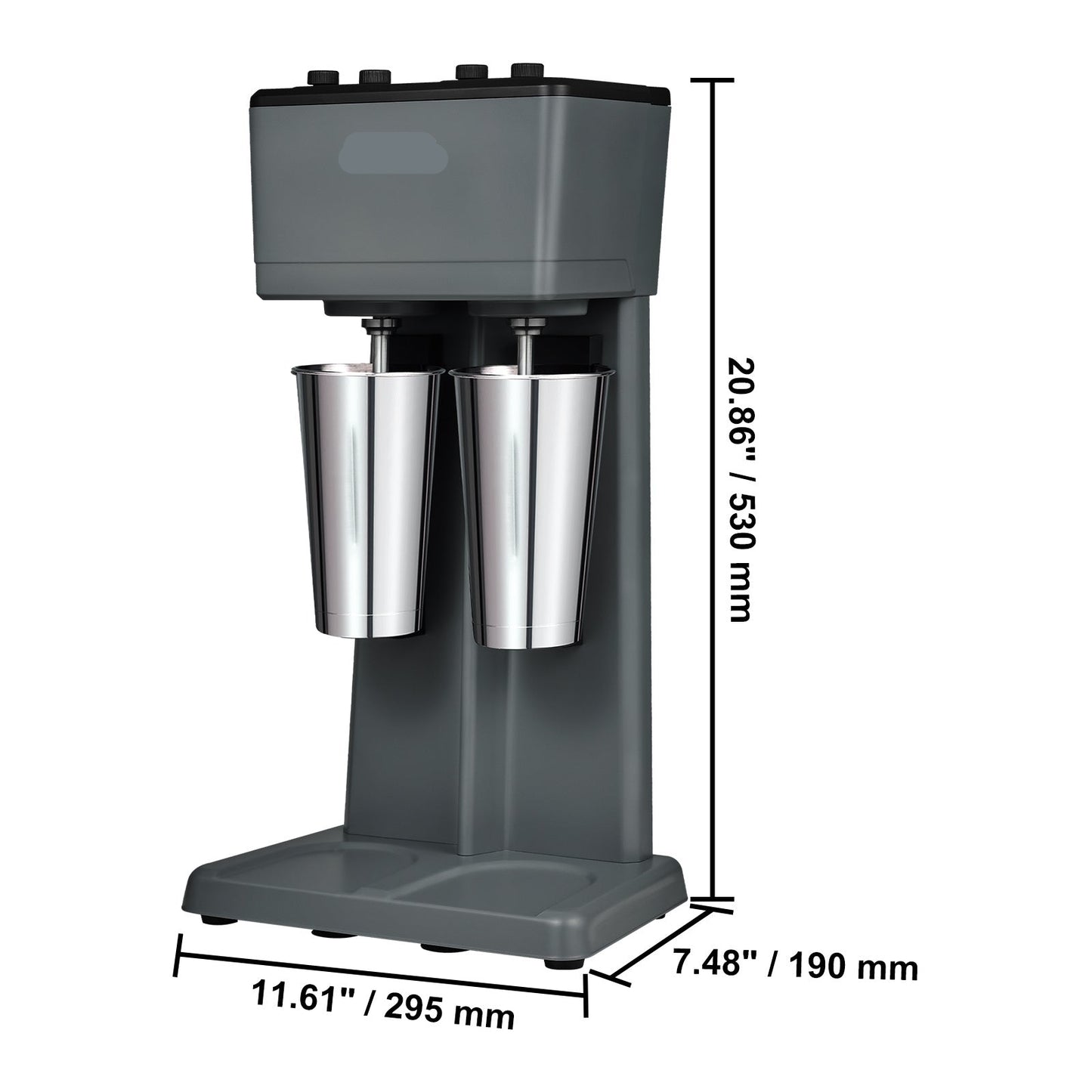 Milkshakemachine – Milkshake Mixer – Smoothiemaker – Drankjes Mixer – Roestvrijstalen Bekers – Krachtige Motor – Drie Snelheden