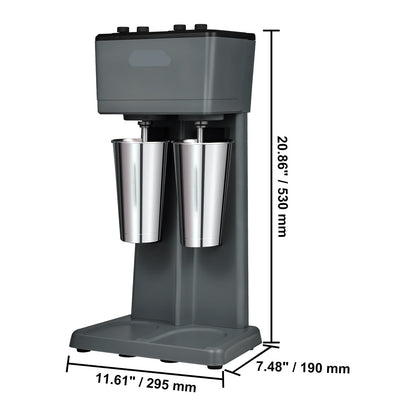 Milkshakemachine – Milkshake Mixer – Smoothiemaker – Drankjes Mixer – Roestvrijstalen Bekers – Krachtige Motor – Drie Snelheden