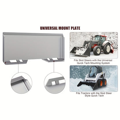 1/4" Skid Steer Mount Plate, Universal Quick Tach Attachment Plate, 1360.78 KG Capacity, Fits Bobcat, Kubota, Mahindra, Rust-Proof Tractor Implement Plate, Heavy-Duty, Heavyduty Attachment, Agricultural Machinery, Durable Con