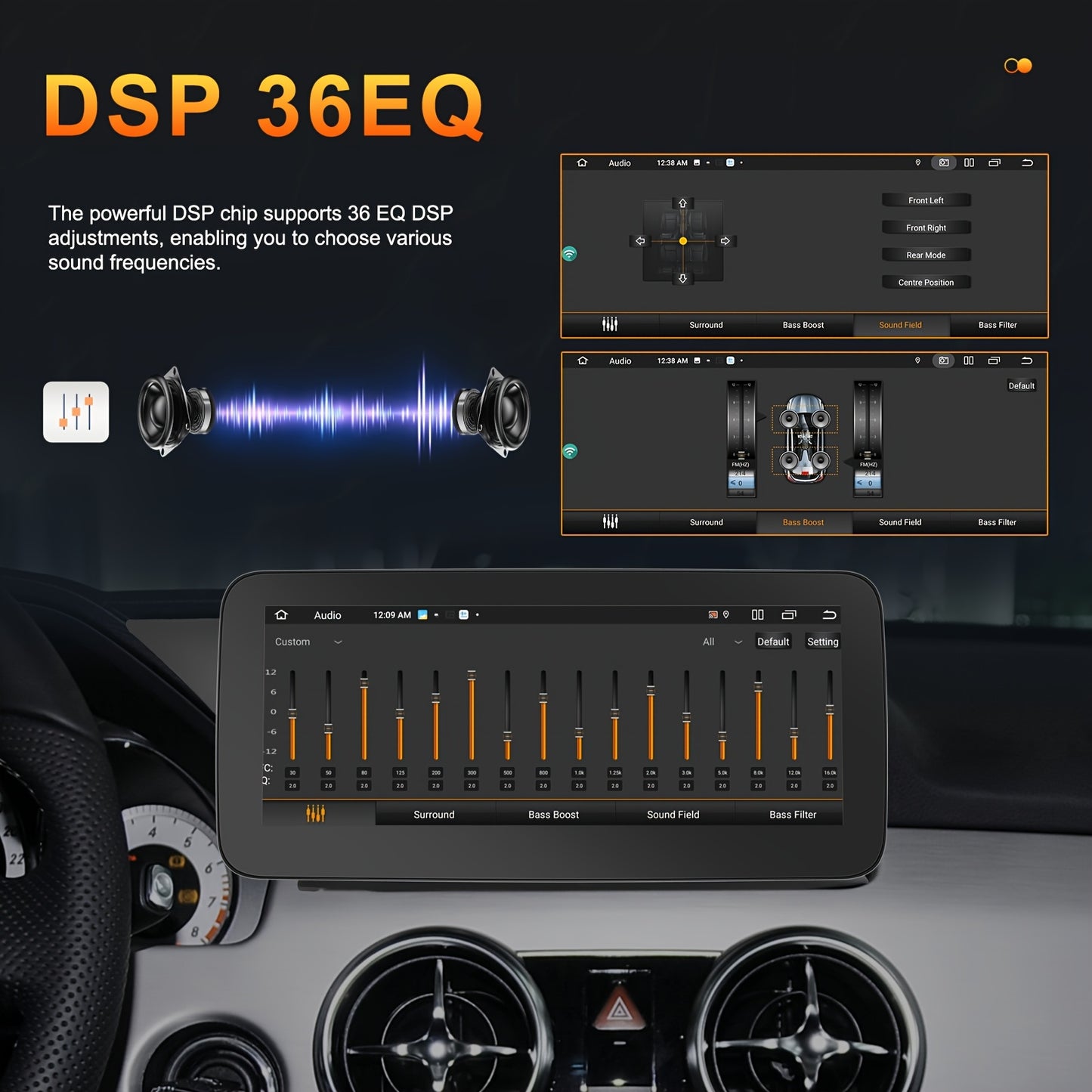 4GB (RAM)+64GB (ROM) Android 13 Double Din Car Stereo Car Audio 26.04 cm HD IPS TouchScreen 8 Core with Wireless Carplay, Wireless Android Auto, Mirror Link, Built-in WIFI/GPS/FM/DSP, Car Multimedia Player Supports 4K Video P