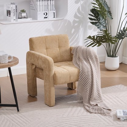 Modern Minimalist Single Armchair - Upholstered Padded with Foam & Assembly, Nordic Style Chair Suitable for Living Room, Bedroom, Office - - Seating