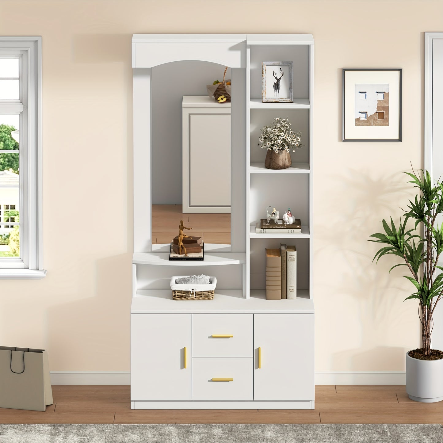 Salontafel – Koffietafel – Tafeltje – Woonkamertafel – Bijzettafel – Bamboe – Lichtgewicht – Ruime Opbergruimte – Modern Retro Design – Naturel Variant