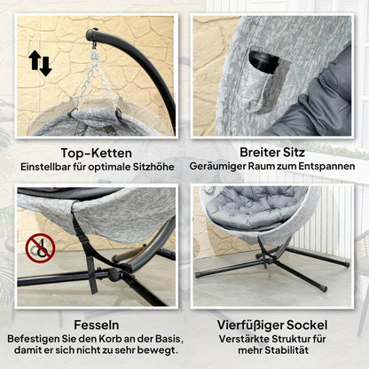 Klapstoel – Vouwstoel – Slaapstoel – Fauteuil – Slaapbank – Verstelbare Rugleuning – Ruimtebesparend Design – Stevig Metaal en Hout