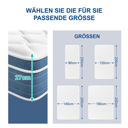 Multilayer Hybrid Queen Mattress - Multiple Sizes & Styles Available Ergonomic Design with Memory Foam and Pocket Spring Medium Firm Feel