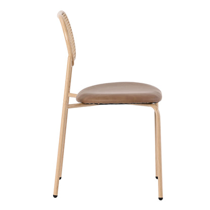 Dining Chair Set, Modern Simple Lounge Chair with Four Metal Supporting Legs, Rattan Lounge Chair for Living Room and Bedroom, Brown Model, 2pcs, Chairs for Living Room, Furniture for Home, Dining Chairs for Home, Bedroom Sea