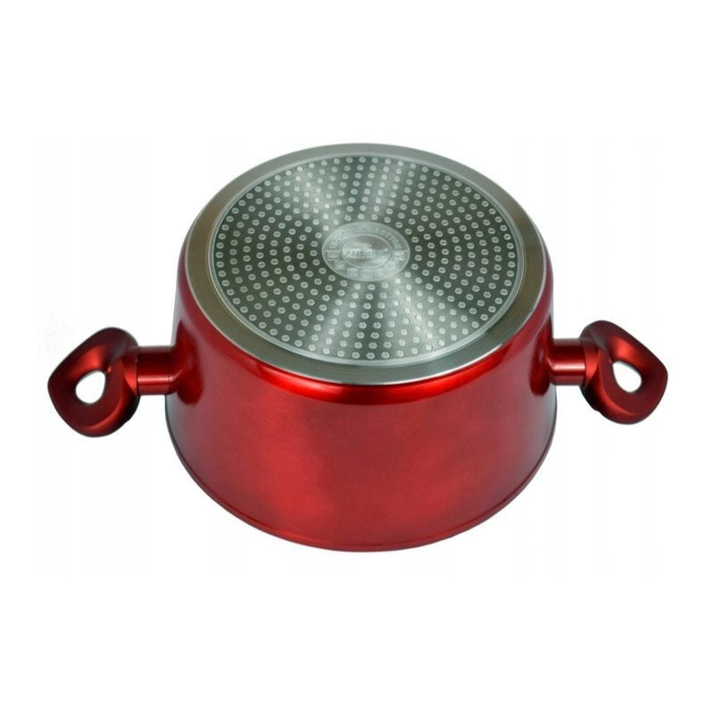 21-Delige Pannenset – Pannen Set – Kookgerei – Koekenpannen – Pannen met Deksel – Inductie Geschikt – Keramische Antiaanbaklaag – Rood