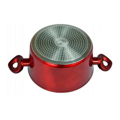21-Delige Pannenset – Pannen Set – Kookgerei – Koekenpannen – Pannen met Deksel – Inductie Geschikt – Keramische Antiaanbaklaag – Rood