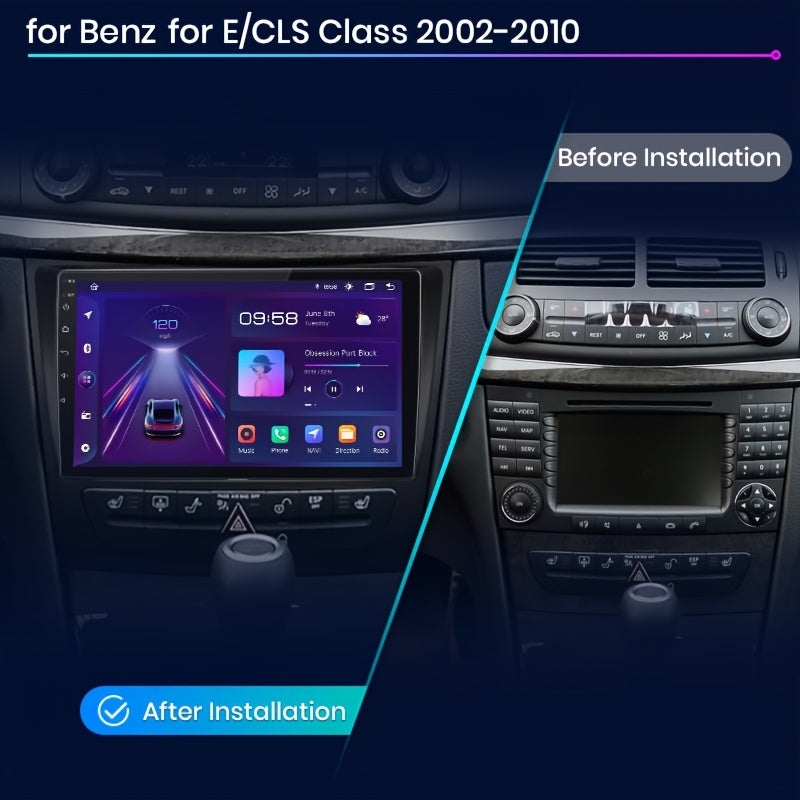 4G WiFi Car Player – Multimedia Speler – Android Auto – CarPlay – GPS Navigatie – 9 Inch Touchscreen – 2GB RAM + 32GB Opslag – Speciaal Voor Mercedes Benz E-Class 2002-2010